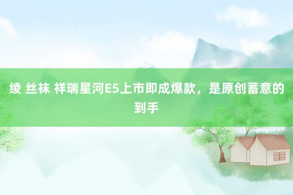 绫 丝袜 祥瑞星河E5上市即成爆款，是原创蓄意的到手