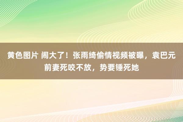 黄色图片 闹大了！张雨绮偷情视频被曝，袁巴元前妻死咬不放，势要锤死她