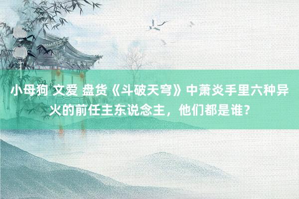 小母狗 文爱 盘货《斗破天穹》中萧炎手里六种异火的前任主东说念主，他们都是谁？