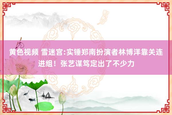 黄色视频 雪迷宫:实锤郑南扮演者林博洋靠关连进组！张艺谋笃定出了不少力