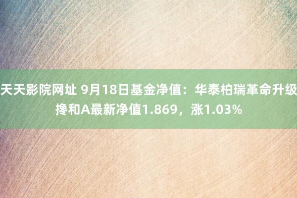 天天影院网址 9月18日基金净值：华泰柏瑞革命升级搀和A最新净值1.869，涨1.03%