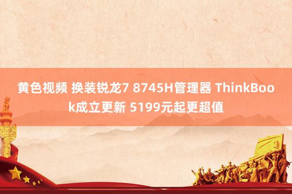 黄色视频 换装锐龙7 8745H管理器 ThinkBook成立更新 5199元起更超值