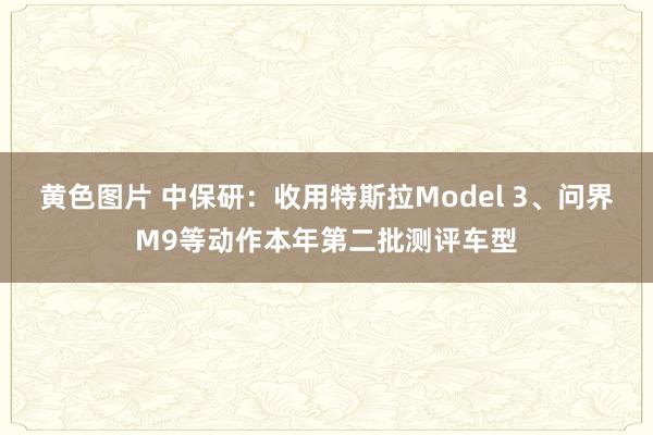 黄色图片 中保研：收用特斯拉Model 3、问界M9等动作本年第二批测评车型