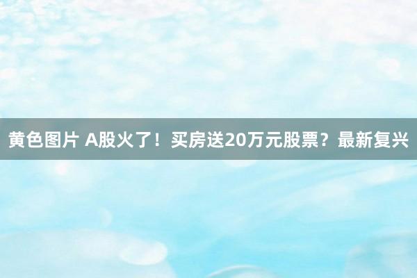 黄色图片 A股火了！买房送20万元股票？最新复兴