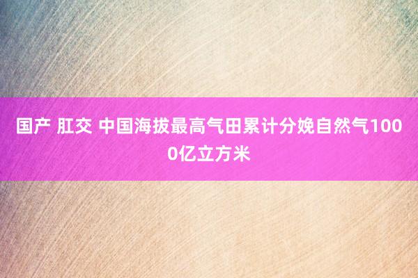 国产 肛交 中国海拔最高气田累计分娩自然气1000亿立方米