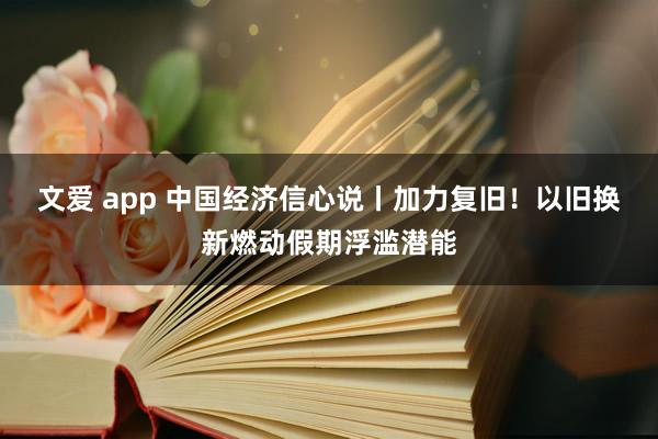 文爱 app 中国经济信心说丨加力复旧！以旧换新燃动假期浮滥潜能