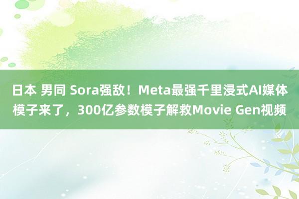 日本 男同 Sora强敌！Meta最强千里浸式AI媒体模子来了，300亿参数模子解救Movie Gen视频