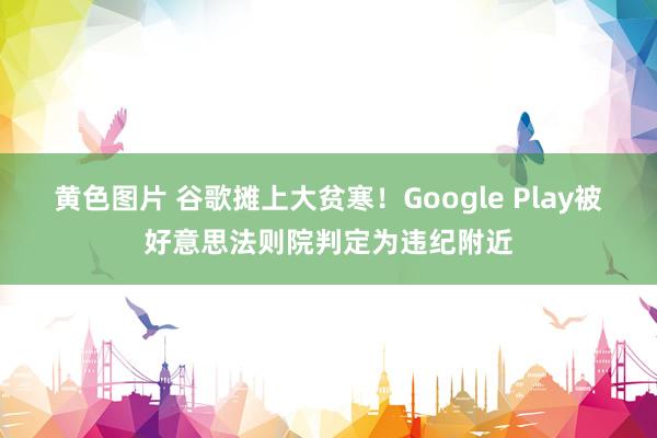 黄色图片 谷歌摊上大贫寒！Google Play被好意思法则院判定为违纪附近