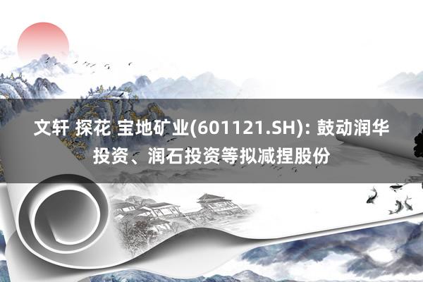 文轩 探花 宝地矿业(601121.SH): 鼓动润华投资、润石投资等拟减捏股份