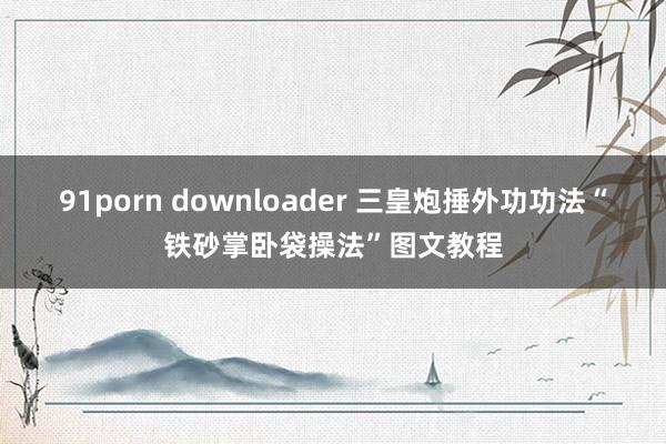 91porn downloader 三皇炮捶外功功法“铁砂掌卧袋操法”图文教程