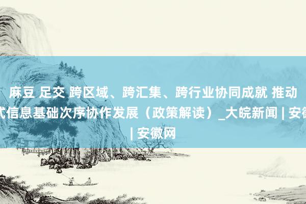 麻豆 足交 跨区域、跨汇集、跨行业协同成就 推动新式信息基础次序协作发展（政策解读）_大皖新闻 | 安徽网