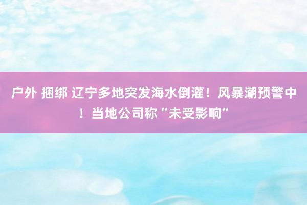 户外 捆绑 辽宁多地突发海水倒灌！风暴潮预警中！当地公司称“未受影响”