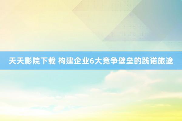 天天影院下载 构建企业6大竞争壁垒的践诺旅途