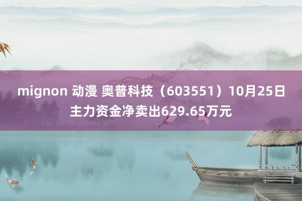 mignon 动漫 奥普科技（603551）10月25日主力资金净卖出629.65万元