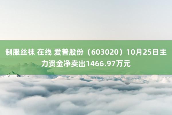 制服丝袜 在线 爱普股份（603020）10月25日主力资金净卖出1466.97万元