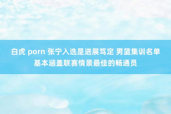 白虎 porn 张宁入选是进展笃定 男篮集训名单基本涵盖联赛情景最佳的畅通员