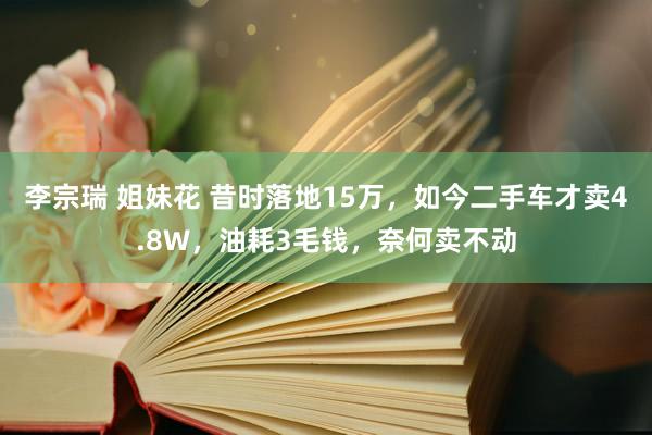 李宗瑞 姐妹花 昔时落地15万，如今二手车才卖4.8W，油耗3毛钱，奈何卖不动