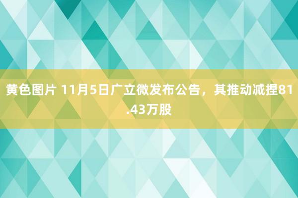 黄色图片 11月5日广立微发布公告，其推动减捏81.43万股