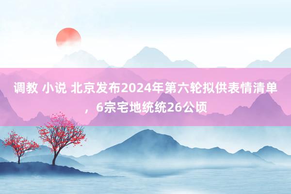 调教 小说 北京发布2024年第六轮拟供表情清单，6宗宅地统统26公顷