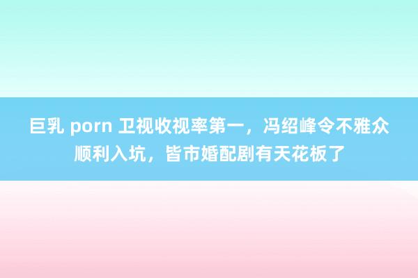 巨乳 porn 卫视收视率第一，冯绍峰令不雅众顺利入坑，皆市婚配剧有天花板了