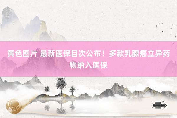 黄色图片 最新医保目次公布！多款乳腺癌立异药物纳入医保