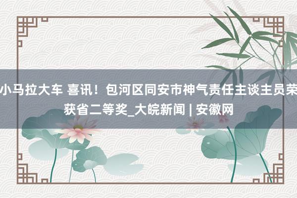 小马拉大车 喜讯！包河区同安市神气责任主谈主员荣获省二等奖_大皖新闻 | 安徽网