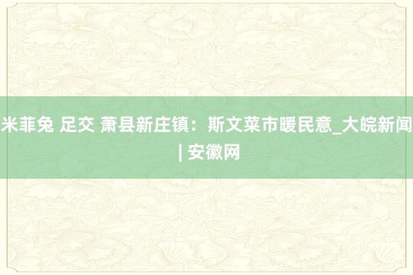 米菲兔 足交 萧县新庄镇：斯文菜市暖民意_大皖新闻 | 安徽网