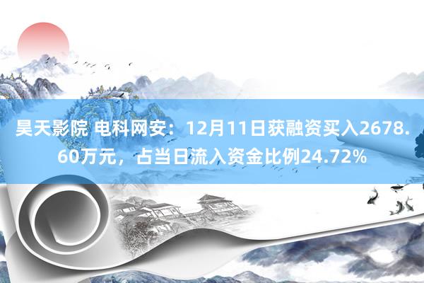 昊天影院 电科网安：12月11日获融资买入2678.60万元，占当日流入资金比例24.72%