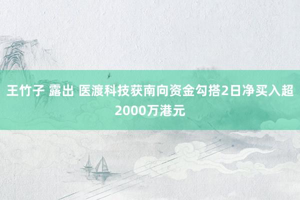 王竹子 露出 医渡科技获南向资金勾搭2日净买入超2000万港元