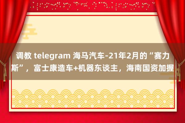 调教 telegram 海马汽车-21年2月的“赛力斯”，富士康造车+机器东谈主，海南国资加握