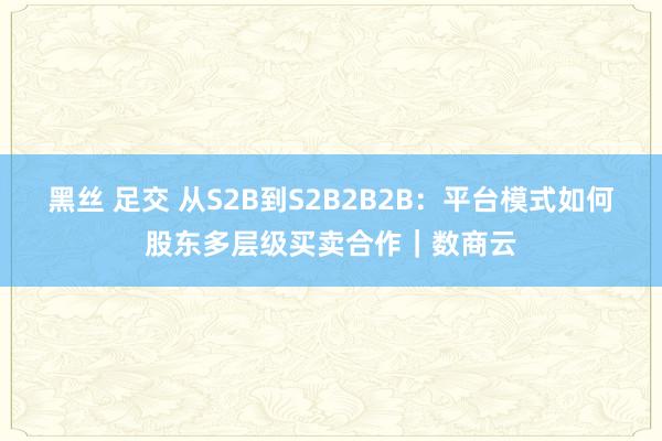 黑丝 足交 从S2B到S2B2B2B：平台模式如何股东多层级买卖合作｜数商云