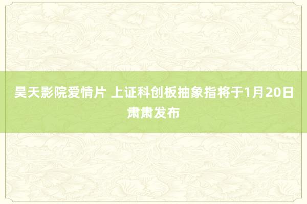 昊天影院爱情片 上证科创板抽象指将于1月20日肃肃发布