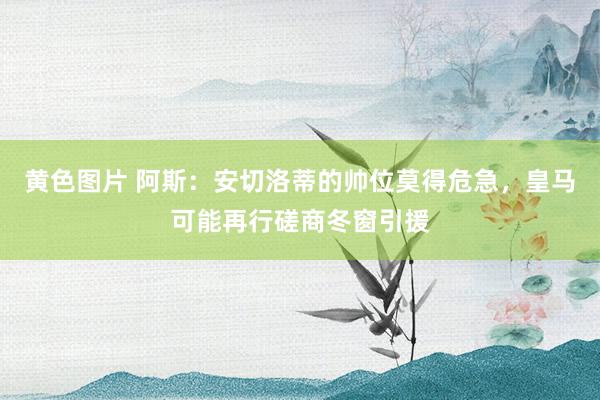 黄色图片 阿斯：安切洛蒂的帅位莫得危急，皇马可能再行磋商冬窗引援