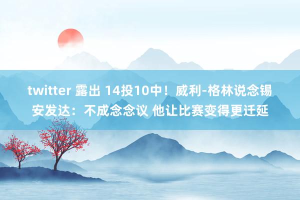 twitter 露出 14投10中！威利-格林说念锡安发达：不成念念议 他让比赛变得更迁延