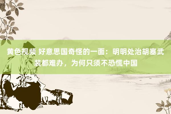 黄色视频 好意思国奇怪的一面：明明处治胡塞武装都难办，为何只须不恐慌中国